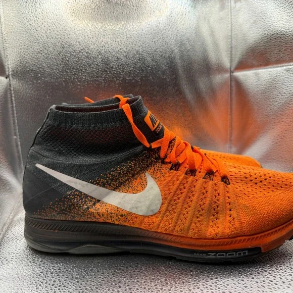 Size 12 Nike Air Zoom All Out Flyknit Total Orange Mens Sneaker Shoes 844134-800 - Picture 2 of 9